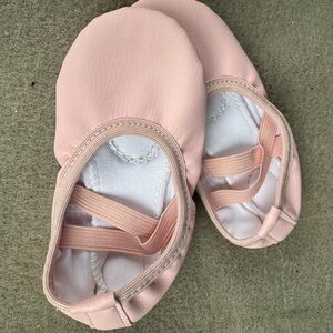 Pink Kids Ballet Slippers with Elastic Straps